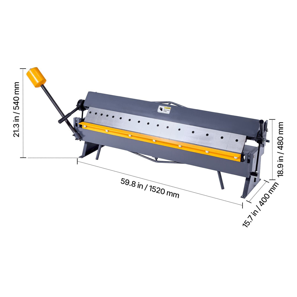 Box and Pan Brake, 48 in Sheet Metal Bending Brake,16-Gauge Mild Steel Capacity, 0-135 Degree Adjustable, Metal Bender Machine with 16 Fingers, Heavy-Duty Aluminum Folder for Precise Bending