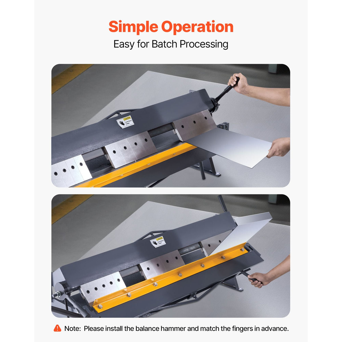 Box and Pan Brake, 48 in Sheet Metal Bending Brake,16-Gauge Mild Steel Capacity, 0-135 Degree Adjustable, Metal Bender Machine with 16 Fingers, Heavy-Duty Aluminum Folder for Precise Bending