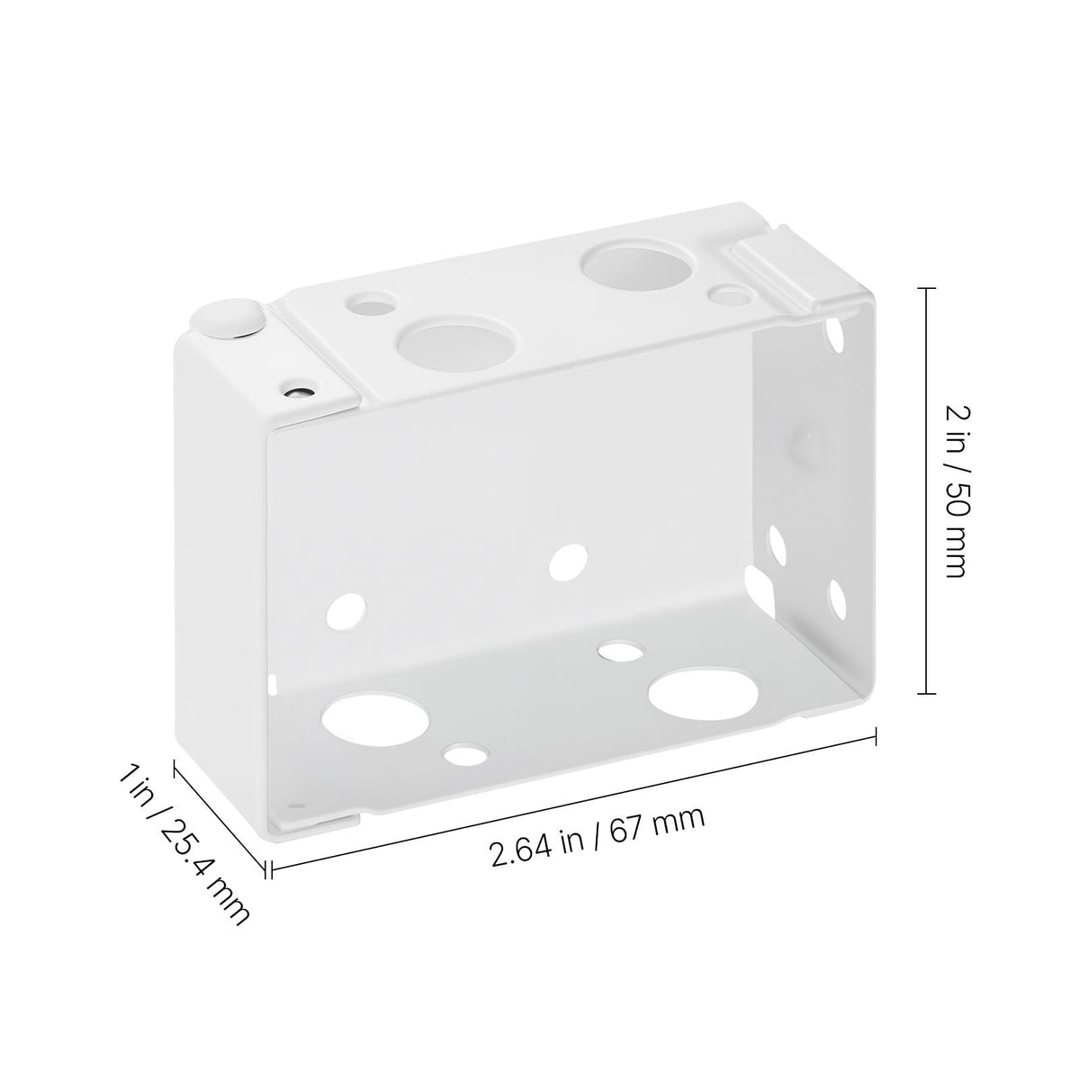 Box Mounting Brackets, 2 Pcs, Box Blind Bracket for Window Blinds, Fit for 1.5 x 2.25 inch Headrails, with Self-Tapping Screws and Expansion Tubes, Sturdy Iron, for Blinds Installation, White