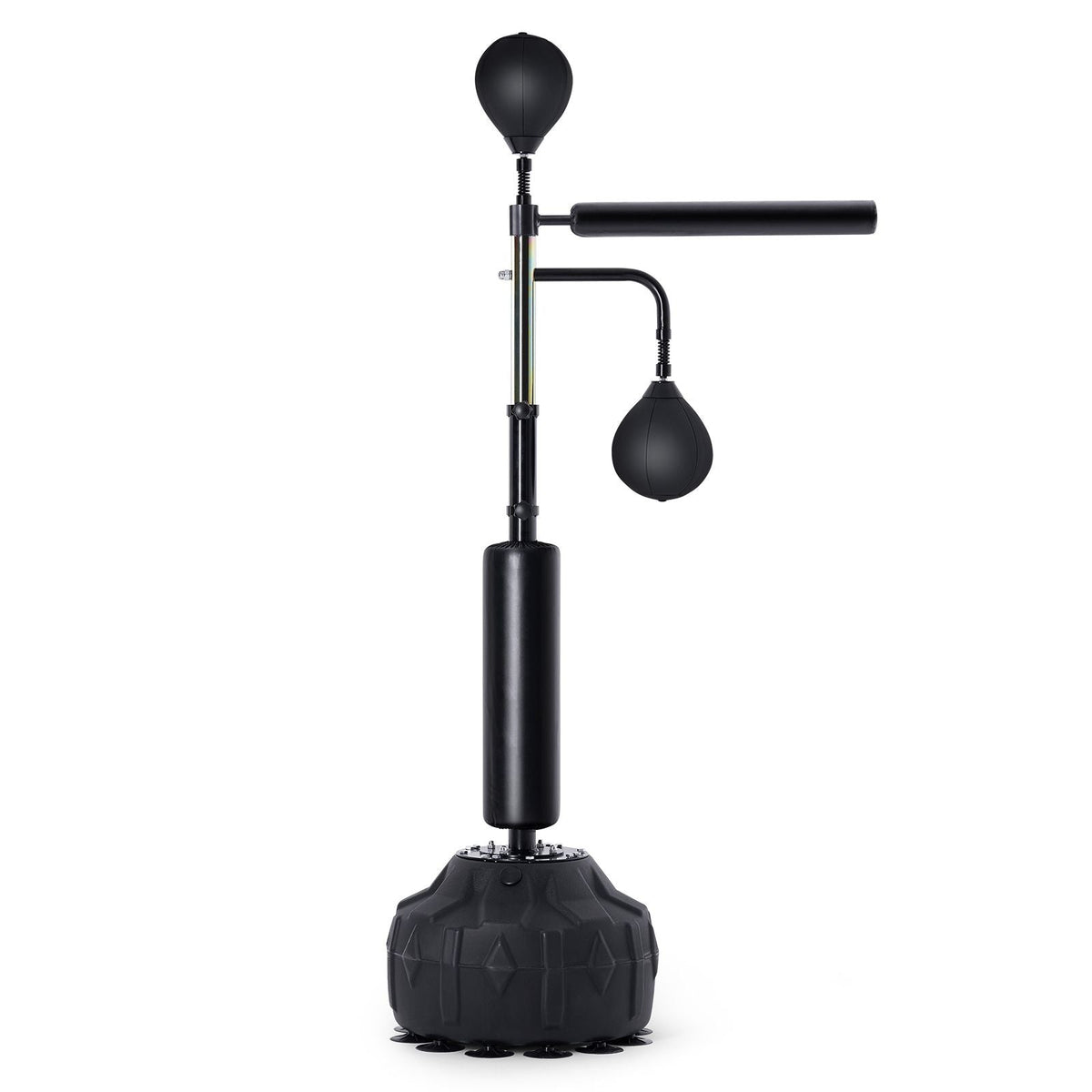 Boxing Speed Trainer, Punching Bag with Stand, Reflex Boxing Bag for Teens & Adults, Height Adjustable Free Standing Strike Bag Set with Gloves, Workout Speed Bag for Home Gym Training, Black