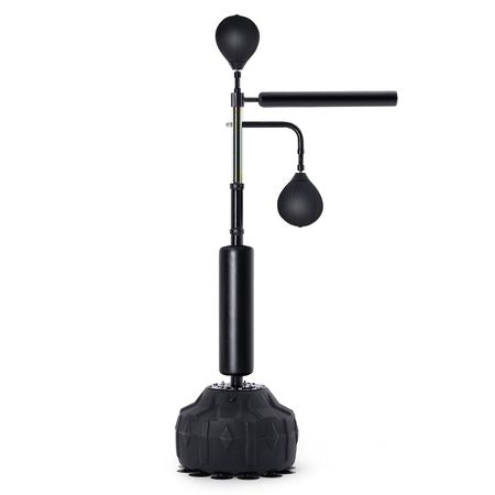 Boxing Speed Trainer, Punching Bag with Stand, Reflex Boxing Bag for Teens & Adults, Height Adjustable Free Standing Strike Bag Set with Gloves, Workout Speed Bag for Home Gym Training, Black