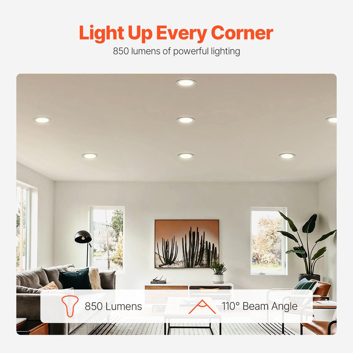 BR30 Flood Light Bulb, 12 Pack LED Indoor Flood Lights, 850 Lumens LED Flood Light Bulbs, E26 Standard Base, 3000K Warm Light, 15,000 Hour Lifetime, Stepless Dimmable Recessed Can Light Bulbs