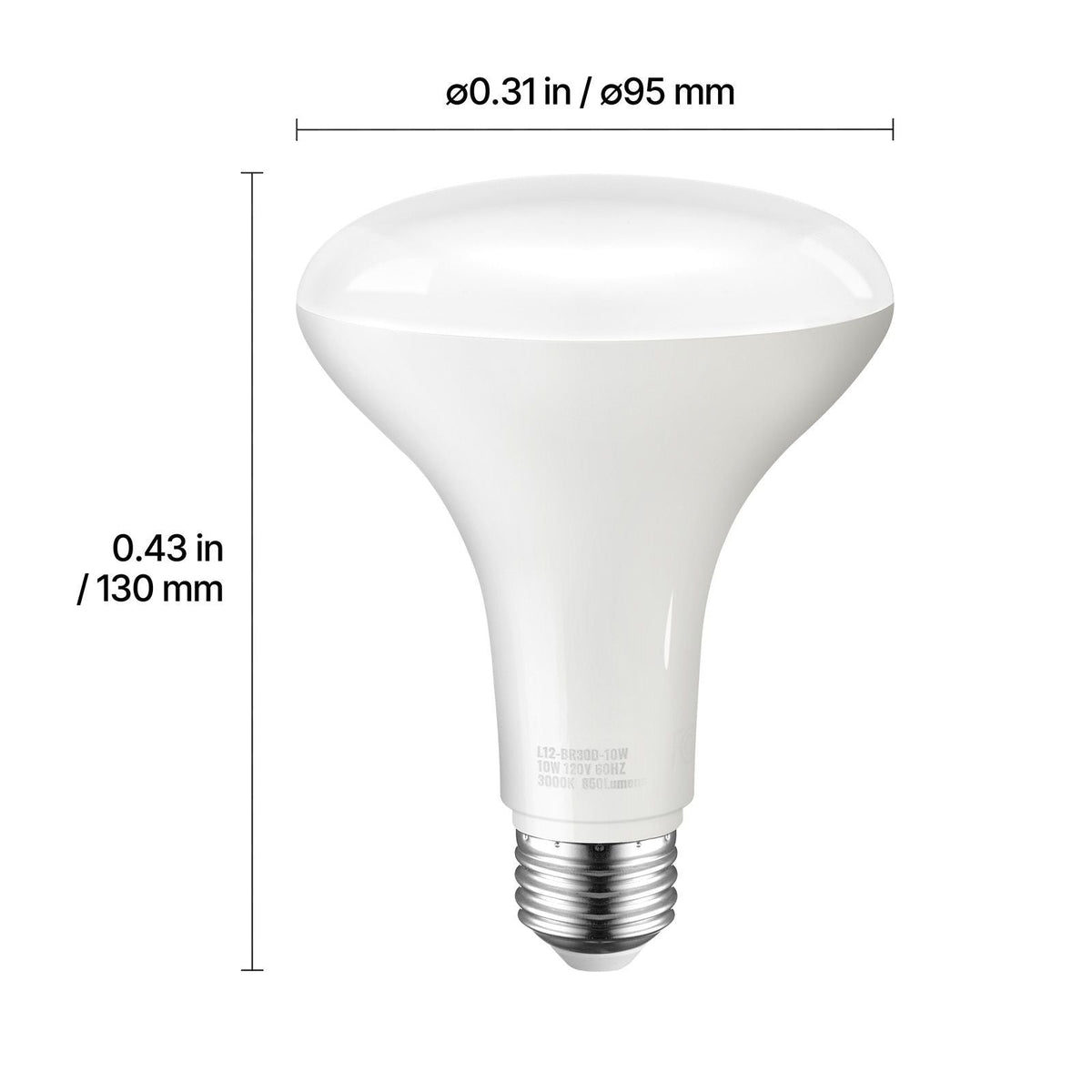BR30 Flood Light Bulb, 12 Pack LED Indoor Flood Lights, 850 Lumens LED Flood Light Bulbs, E26 Standard Base, 3000K Warm Light, 15,000 Hour Lifetime, Stepless Dimmable Recessed Can Light Bulbs