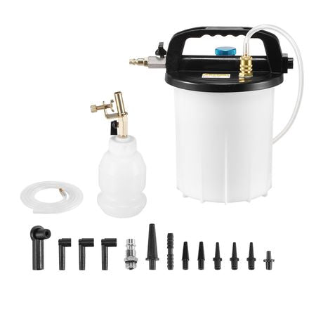Brake Bleeder Kit, 3L Brake Fluid Extractor with 1L Siphon Refilling Bottle & 13 Hose Connectors, Complete Brake Fluid Bleeder Kit with Extended Silicone Hose & Handle, Fit for Most Vehicles