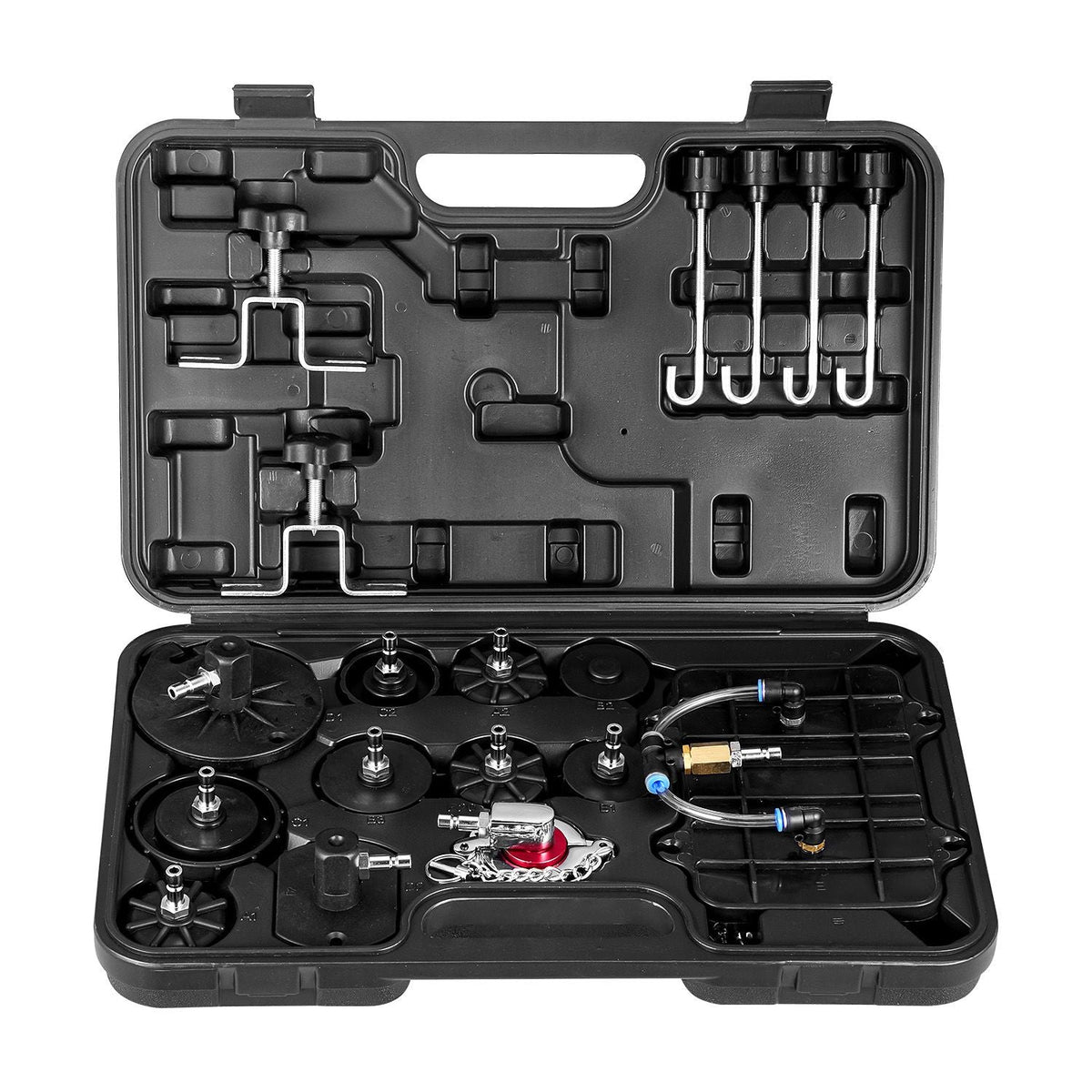 Brake Master Bleeder Kit, 12 Pcs, Professional Brake Bleeder Adapter Set with Complete Kit & Handle, Durable Brake Bleeder Adapter for Brake Fluid Filling Fit for Most New & Old Vehicles