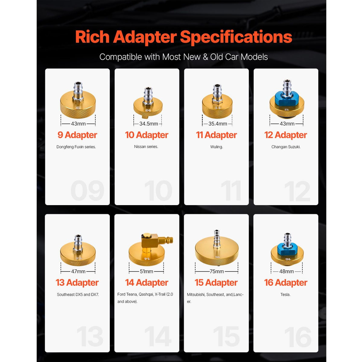 Brake Master Bleeder Kit, 17 Pcs, Professional Brake Bleeder Adapter Set with Complete Kit & Handle, Durable Brake Bleeder Adapter for Brake Fluid Filling Fit for Most New & Old Vehicles