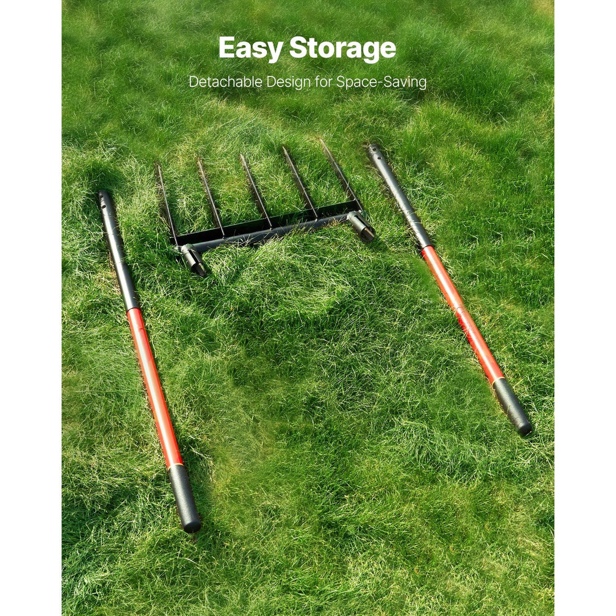 Broad Fork, 5-Tine Pitchfork with Dual Fiberglass Handles, Heavy Duty Garden Fork , Ergonomic U-Shaped Design Broadfork Hand Tiller, Gardening Tool for Composting Transplanting Aeration