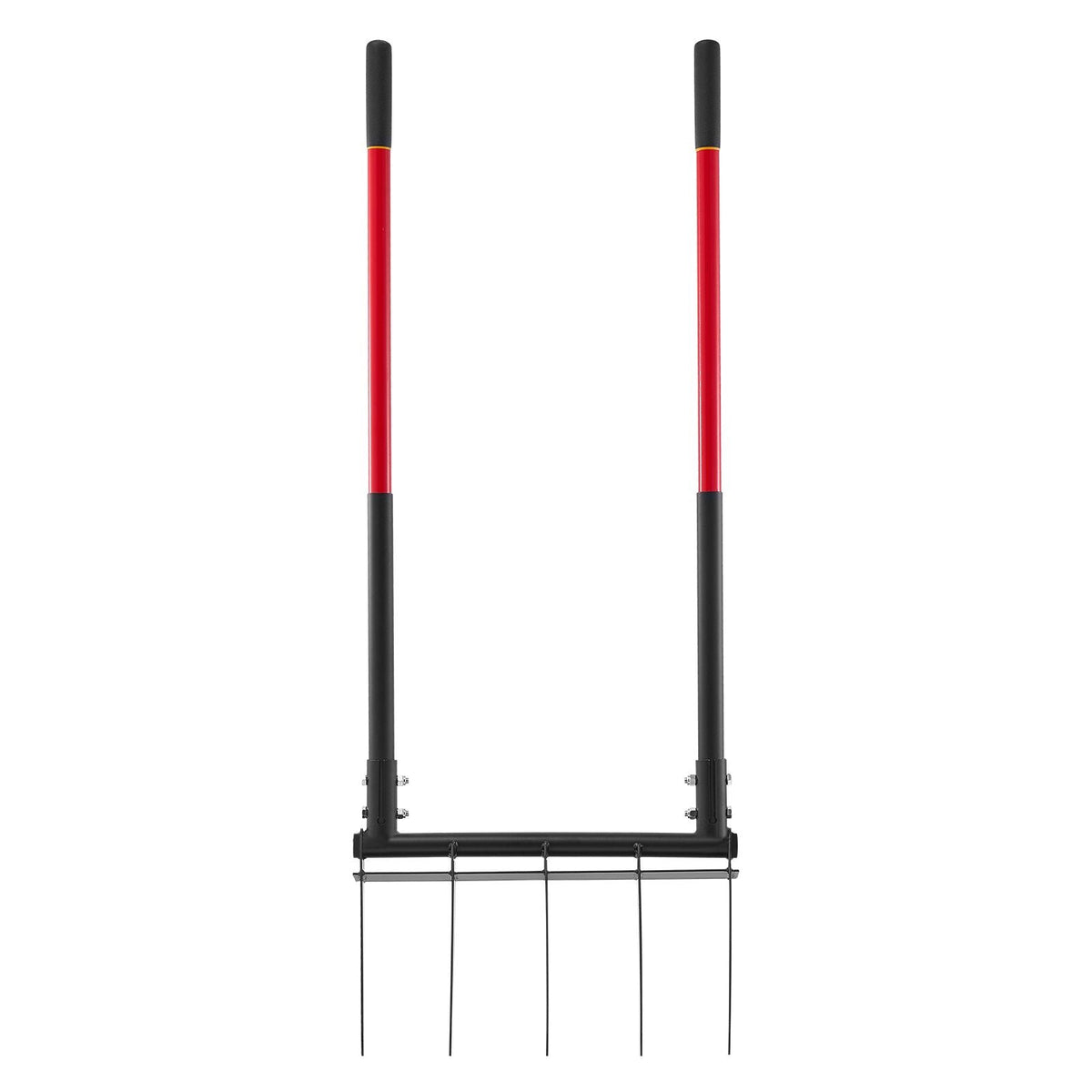 Broad Fork, 5-Tine Pitchfork with Dual Fiberglass Handles, Heavy Duty Garden Fork , Ergonomic U-Shaped Design Broadfork Hand Tiller, Gardening Tool for Composting Transplanting Aeration