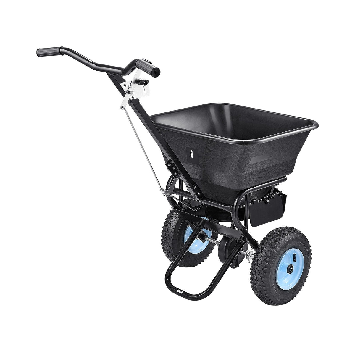 Broadcast Spreader, 100LBS4Capacity, Walk-Behind Push Spreader, 0-9.8ft Spreading Width, 13 in All Terrain Pneumatic Tires, Lawn Spreaders with Hopper Grate, for Seed, Fertilizer, Salt, Ice Melt