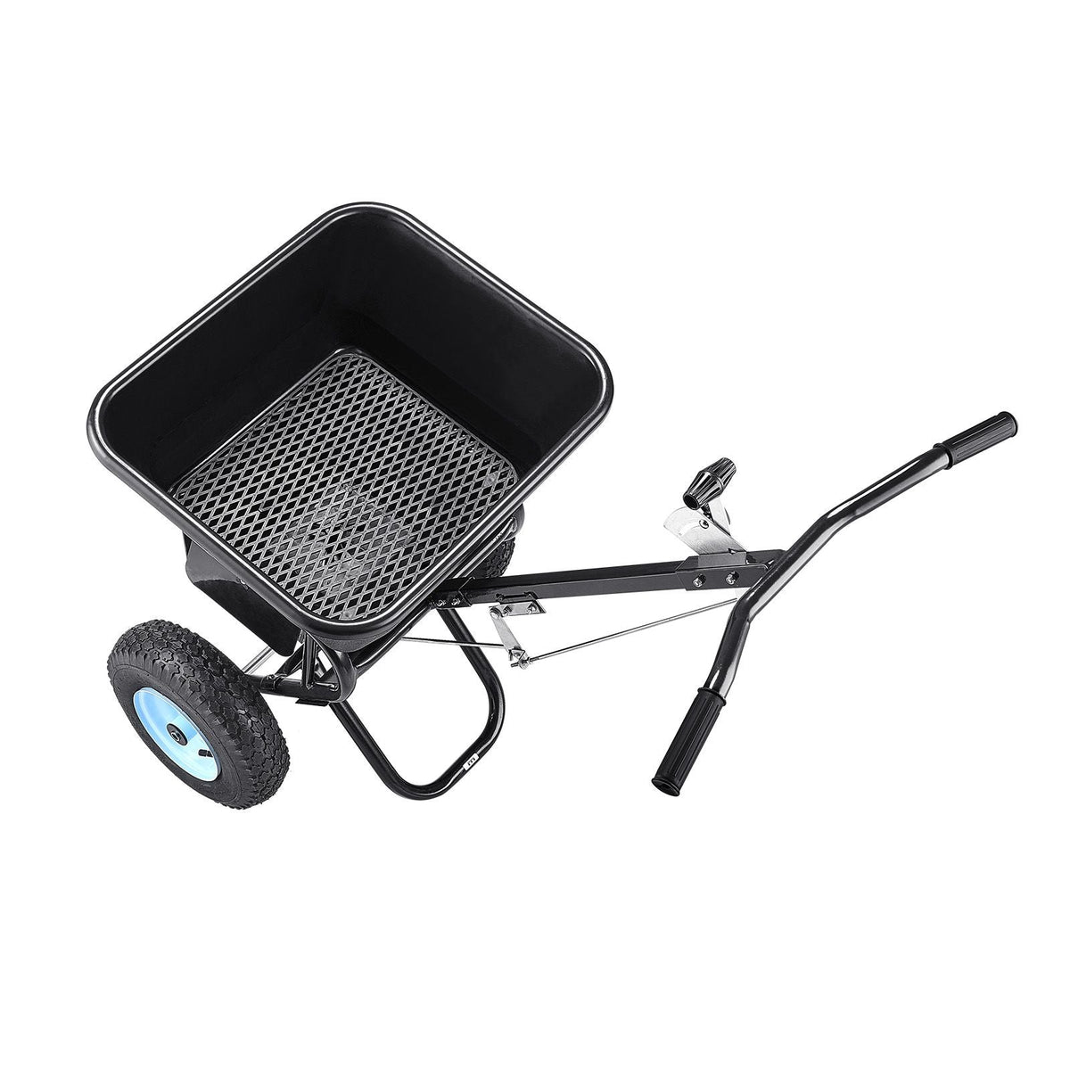 Broadcast Spreader, 100LBS4Capacity, Walk-Behind Push Spreader, 0-9.8ft Spreading Width, 13 in All Terrain Pneumatic Tires, Lawn Spreaders with Hopper Grate, for Seed, Fertilizer, Salt, Ice Melt
