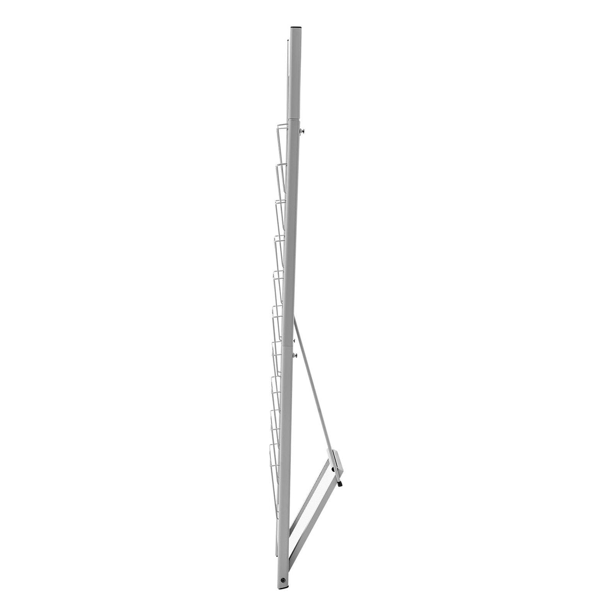 Brochure Display Rack, 10 Pockets Magazine Literature Display Stand, Portable Floor Standing Magazine Rack, Metal Newspaper Catalog Holders for Shop, Exhibitions, Office, Trade Show, Silver