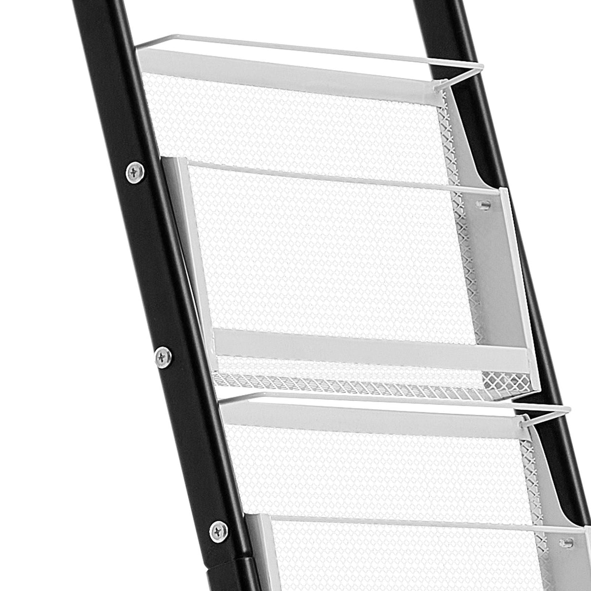 Brochure Display Rack, Narrow 6-Tier Magazine Literature Display Stand with Wheels, Metal Floor Standing Magazine Rack, Movable Newspaper Catalog Holders for Shop Exhibitions Office (6 Pockets)