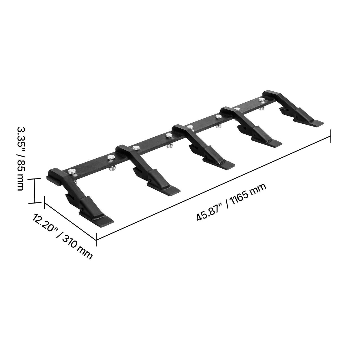 Bucket Tooth Bar, 46 in Heavy Duty 5 Teeth Tractor Bucket Bar for Loader Tractor Loader Skidsteer, 4560 lbs Load Capacity, Bolt On Teeth Bars for Buckets Protection Efficient & Soil Excavation