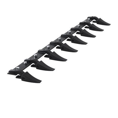 Bucket Tooth Bar, 66'', Heavy Duty Tractor Bucket 8 Teeth Bar for Loader Tractor Skidsteer, 4560 lbs Load-Bearing Capacity Bolt On Design, for Efficient Soil Excavation and Bucket Protection