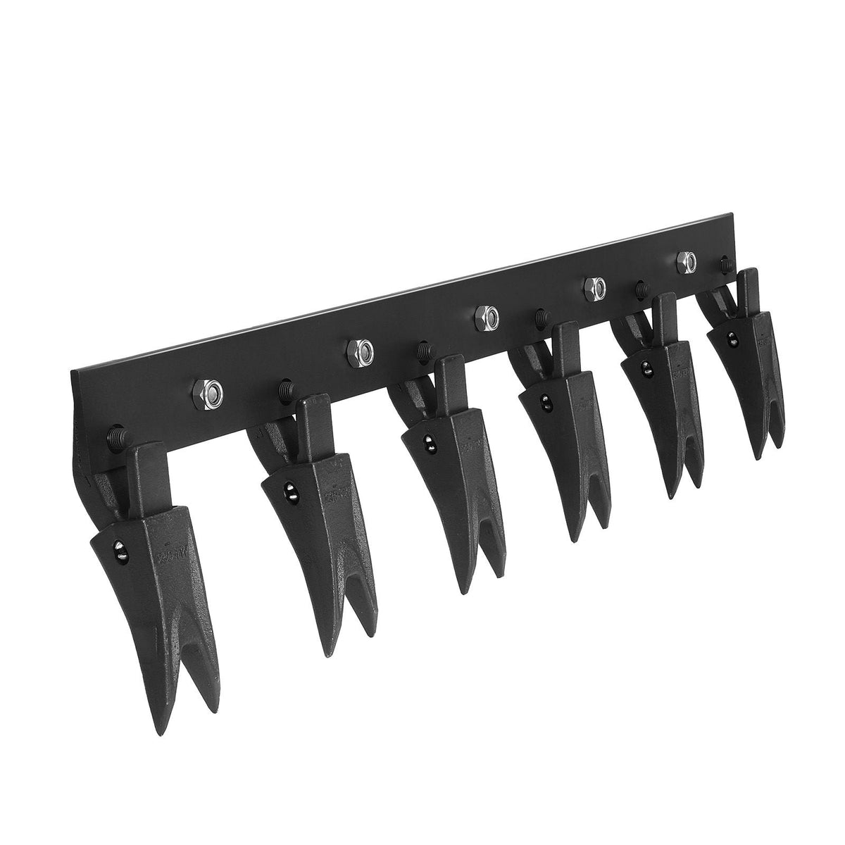 Bucket Tooth Bar,45.2 in Heavy Duty 6 Teeth Tractor Bucket Bar for Tractor Loader Skidsteer, 4560 lbs Load Capacity, Bolt On Teeth Bars for Buckets Protection Efficient & Soil Excavation