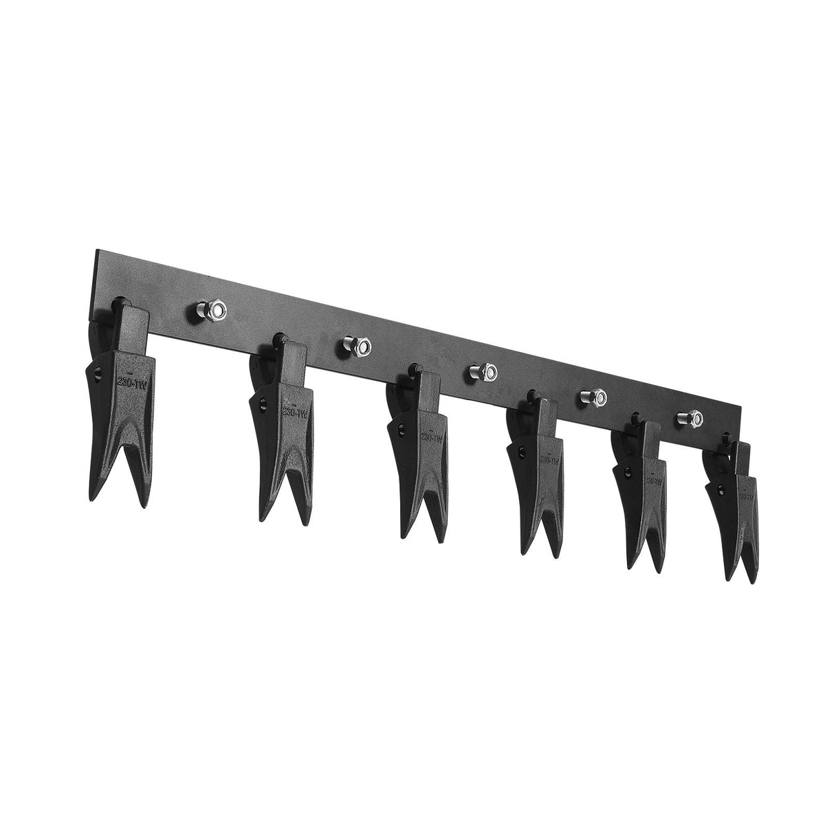 Bucket Tooth Bar,45.2 in Heavy Duty 6 Teeth Tractor Bucket Bar for Tractor Loader Skidsteer, 4560 lbs Load Capacity, Bolt On Teeth Bars for Buckets Protection Efficient & Soil Excavation