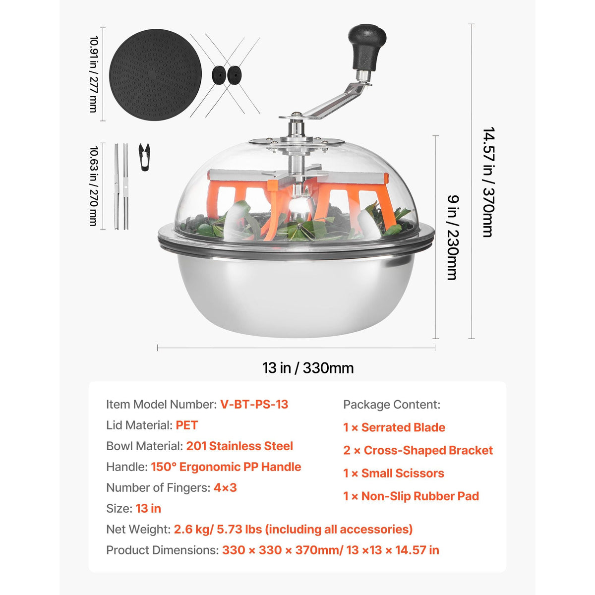 Bud Leaf Bowl Trimmer, 13 in Manual Bud Trimmer, with Sharp Stainless Steel Blades, Visual Cutting, Wet & Dry Hydroponic Cutting Machine, Twisted Spin Cut for Plants Leaves Buds Flowers