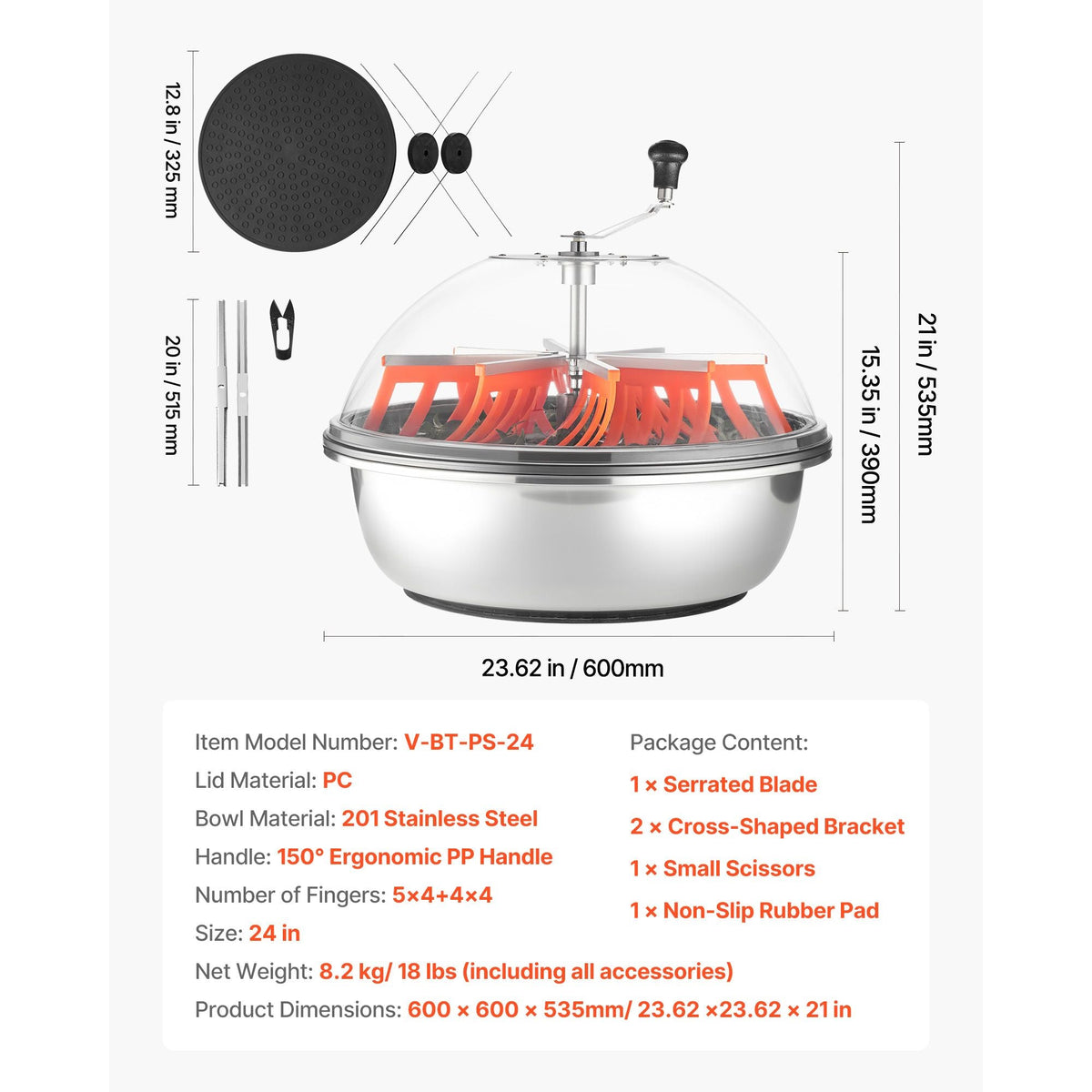 Bud Leaf Bowl Trimmer, 24 in Manual Bud Trimmer, with Sharp Stainless Steel Blades, Visual Cutting, Wet & Dry Hydroponic Cutting Machine, Twisted Spin Cut for Plants Leaves Buds Flowers