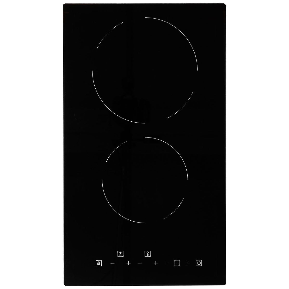 Built in Electric Stove Top, 20 x 11.6 inch 2 Burners, 240V Glass Radiant Cooktop with Sensor Touch Control, Timer & Child Lock Included, 9 Power Levels for Simmer Steam Slow Cook Fry