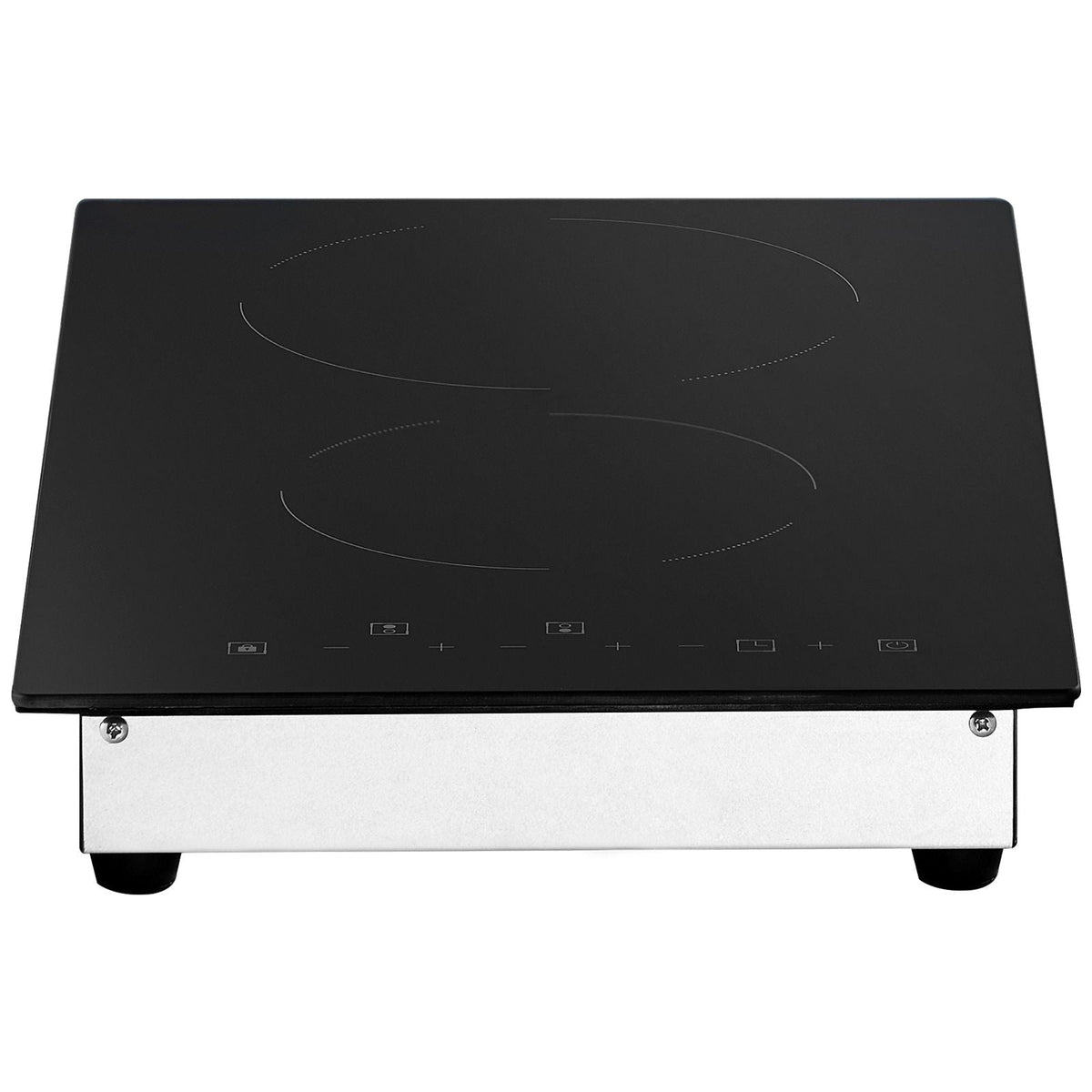 Built in Electric Stove Top, 20 x 11.6 inch 2 Burners, 240V Glass Radiant Cooktop with Sensor Touch Control, Timer & Child Lock Included, 9 Power Levels for Simmer Steam Slow Cook Fry
