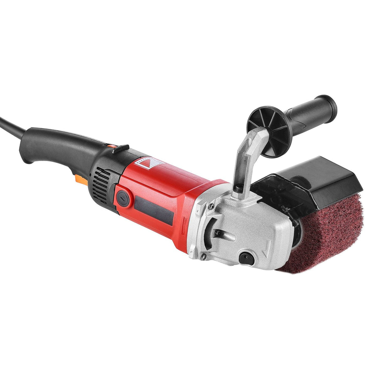Burnishing Polishing Machine, 1200W 6 Variable Speed Surface Conditioning Tool, Handheld Electric Metal Burnishing Machine with 4 Fiber Polishing Wheels for Stainless Steel, Non-Ferrous Metals