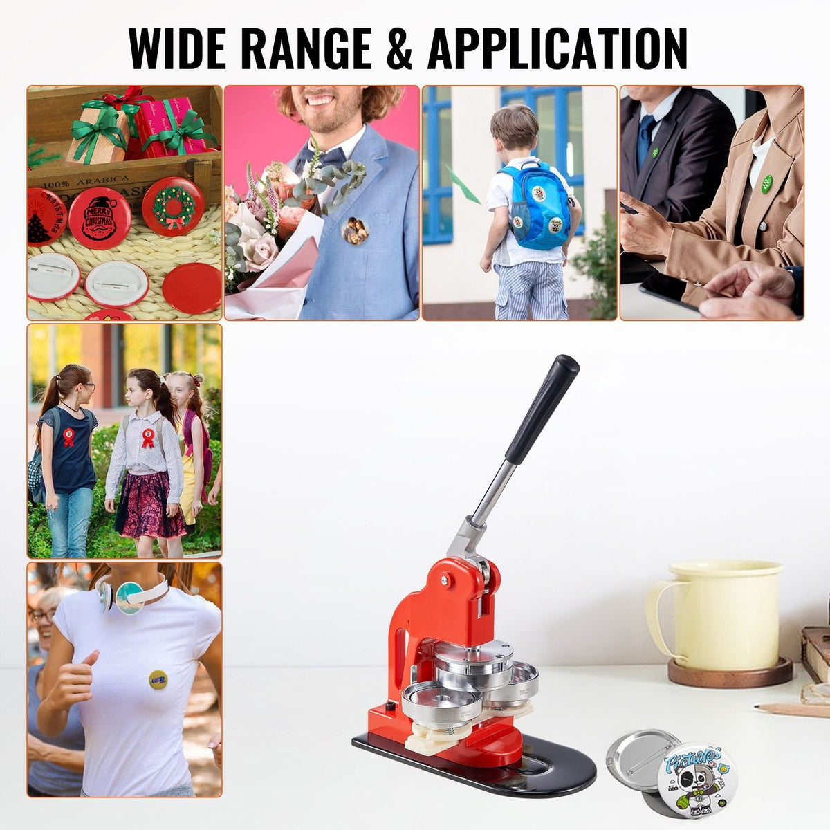 Button Maker Machine, 75 mm (3 inch) Badge Punch Press Kit, Children DIY Gifts Pin Maker, Button Making Supplies with 500pcs Button Parts & Circle Cutter & Magic Book