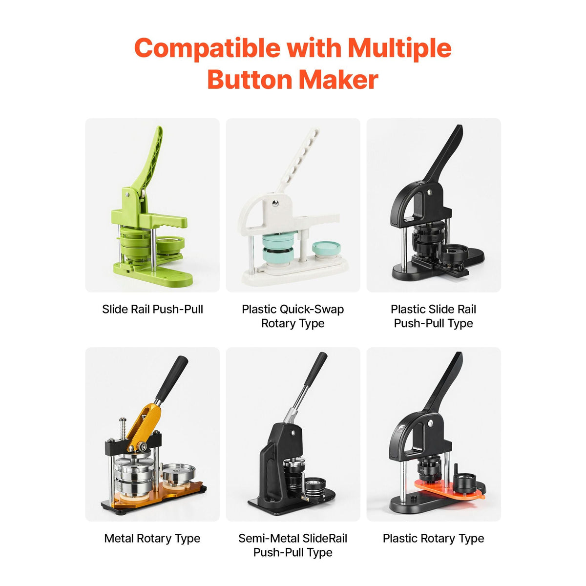 Button Maker Supplies 200 Sets 1.26 in / 32 mm Pin Back Button Parts, with Metal Backs, Metal Shells, Clear Mylar Films, and Blank Circle Papers, for Home DIY, School Events, and Custom Studio