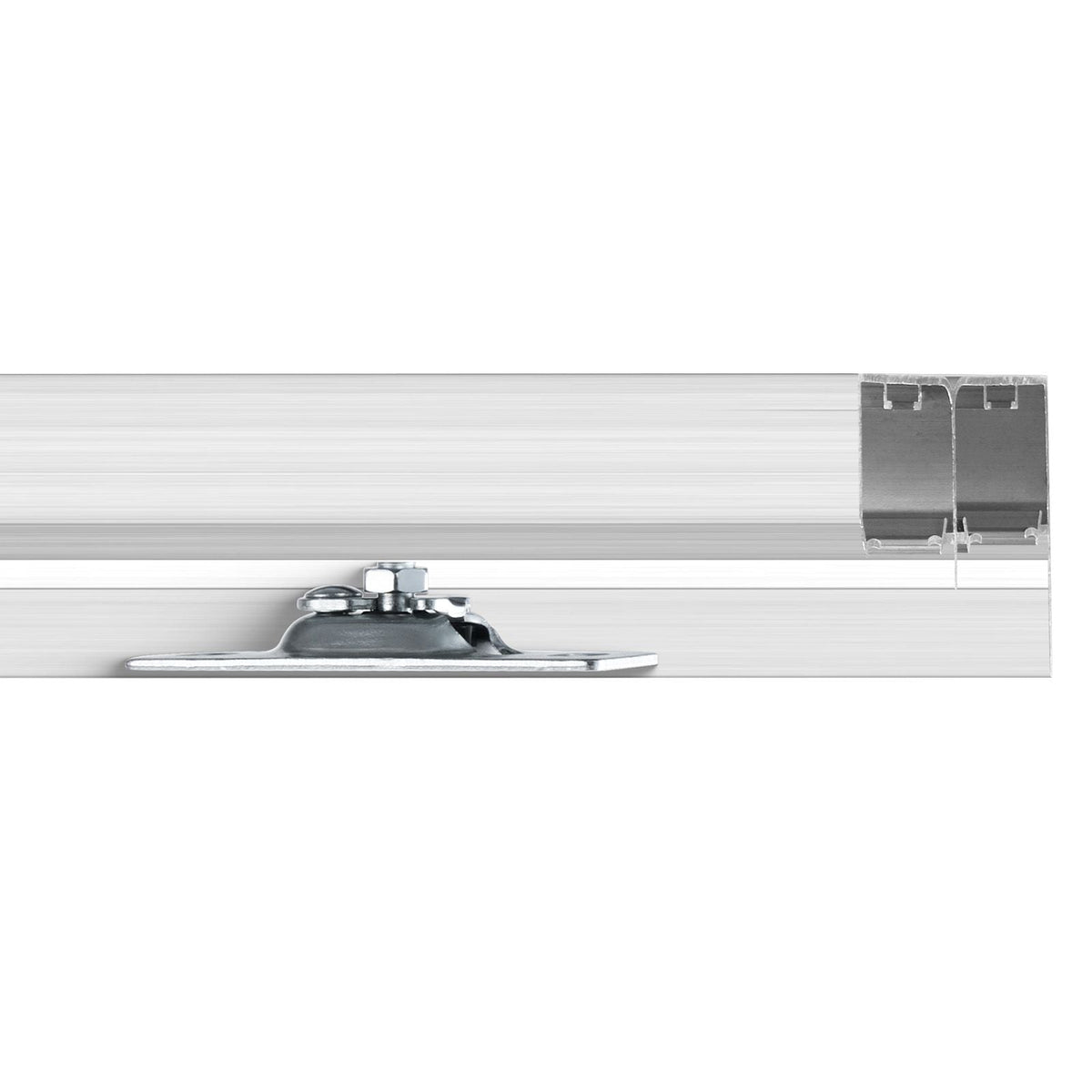 Bypass Door Hardware, 5ft Heavy Duty Bypass Sliding Door Hardware Kit, Aluminum Alloy Sliding Closet Door Hardware Set for 2 Door System, Fit Door Thickness 1 3/8 " - 1 3/4", Easy to Install
