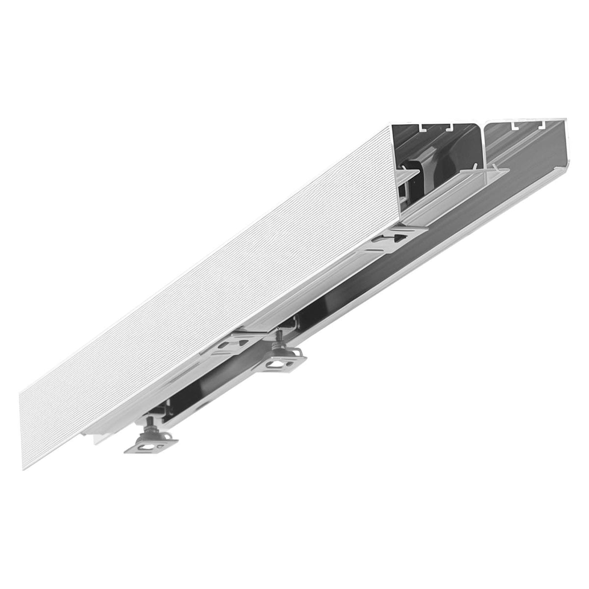 Bypass Sliding Door Hardware Kit, 4 ft Aluminum Alloy Dual-Track Bypass Door Hardware, Smooth and Quiet Sliding, Easy to Install, for 1" to 1 3/4" Thickness 24" Width 2 Door System, for Closet