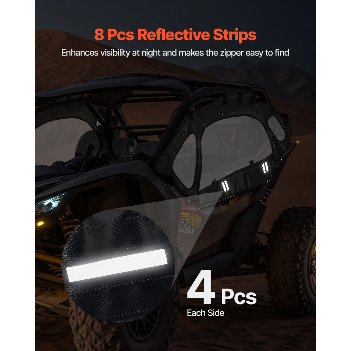 Cab Enclosure Upper Doors, Compatible with Can-Am Maverick X3 2-Seater 2017-2025, Soft Upper Doors, Windproof Upgraded Zipper UTV Soft Side Window Kit, Work with Side Mirrors and Windshields