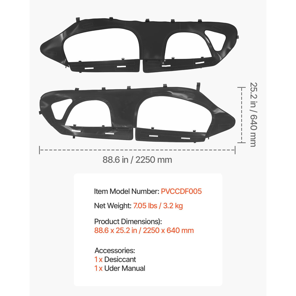 Cab Enclosure Upper Doors, Compatible with Can-Am Maverick X3 MAX 4-Seater 2017-2024, Soft Upper Doors, Windproof Upgraded Zipper UTV Soft Side Window Kit, Work with Roof and Partial Windshields