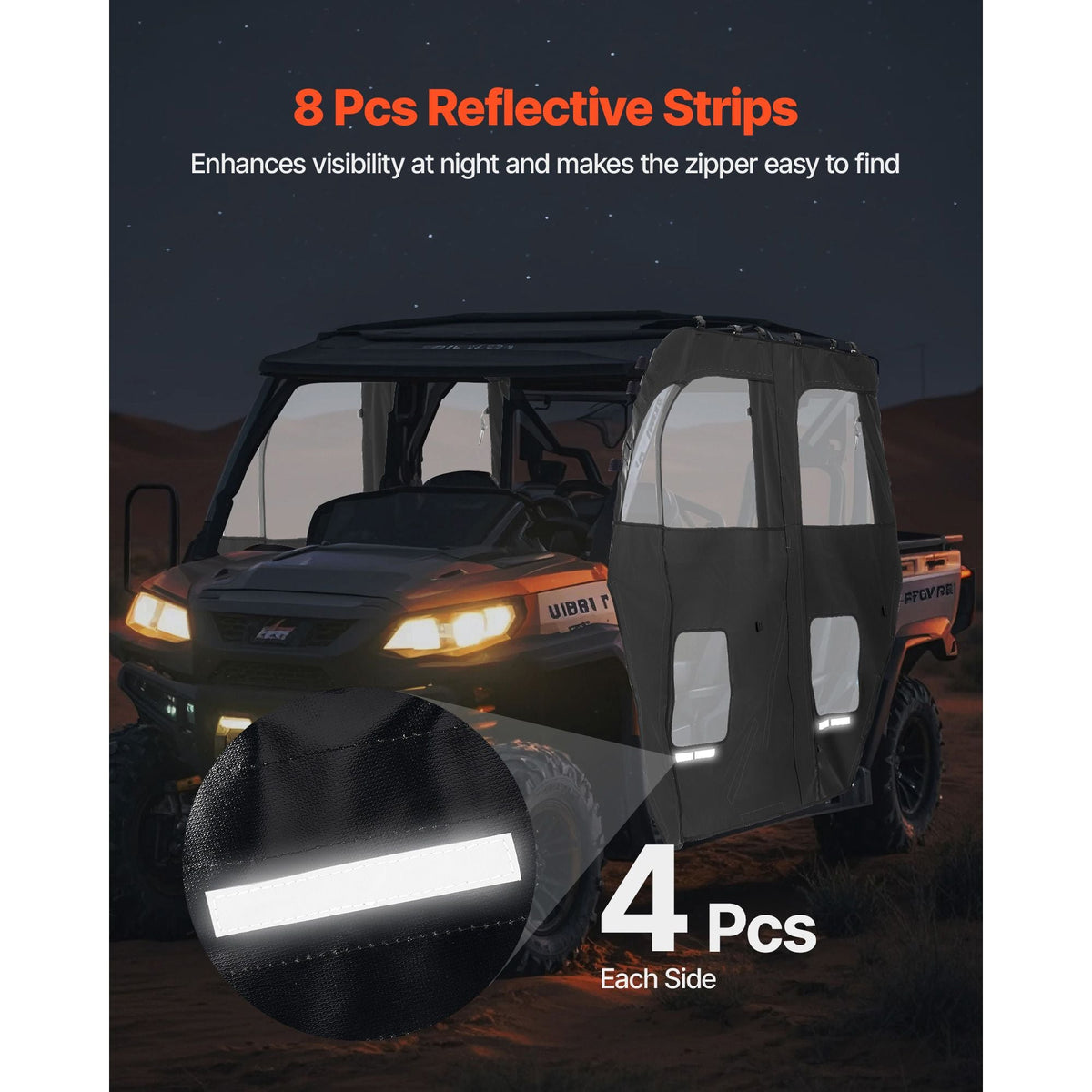 Cab Enclosure Upper Doors, Compatible with CFMOTO Uforce 1000 XL 2022-2024, Soft Upper Doors, Windproof Waterproof Upgraded Zipper UTV Soft Side Window Kit, Fit with Side Mirrors and Windshields