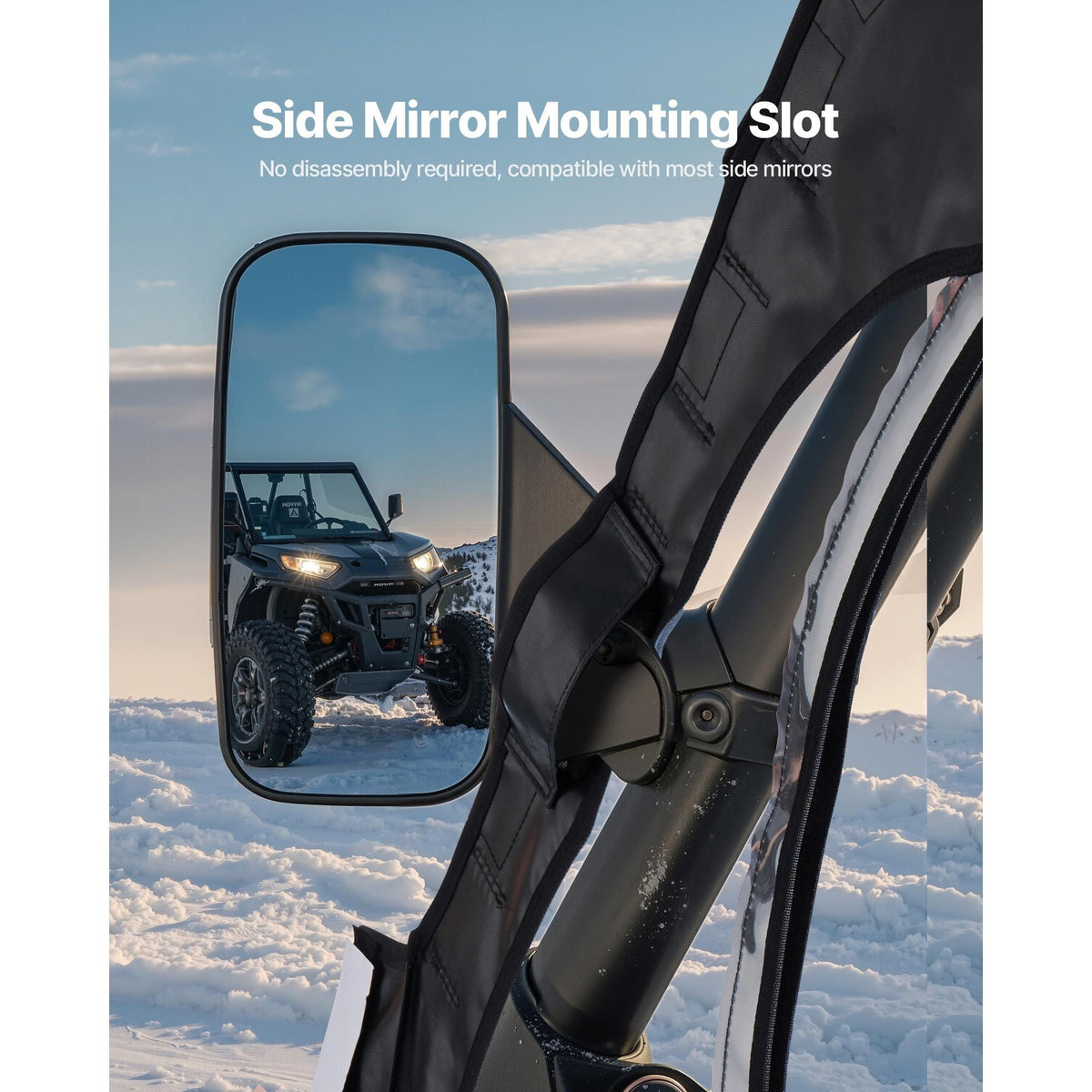Cab Enclosure Upper Doors, Compatible with CFMOTO Uforce 1000 XL 2022-2024, Soft Upper Doors, Windproof Waterproof Upgraded Zipper UTV Soft Side Window Kit, Fit with Side Mirrors and Windshields