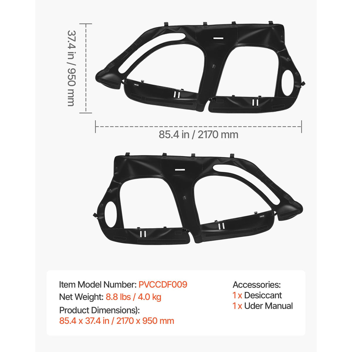 Cab Enclosure Upper Doors, Compatible with Polaris RZR XP4 1000/Turbo 2014-2023, Soft Upper Doors, Windproof Upgraded Zipper UTV Soft Side Window Kit, Work with Side Mirrors and Windshields