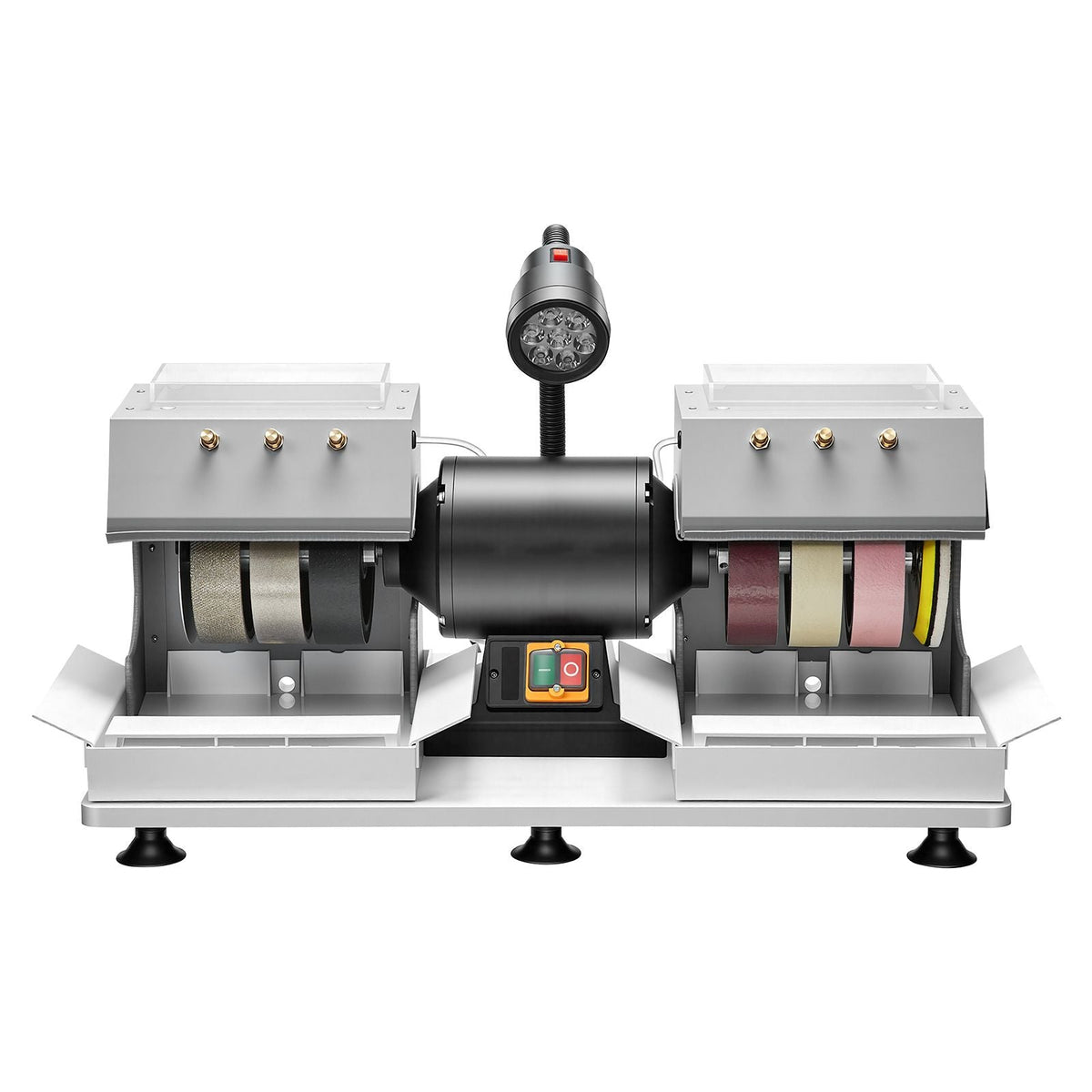 Cabbing Machine, 6" 2/5 HP 1800 RPM Efficient, Lapidary Rock Grinder Polisher With Diamond and Resin Wheels, LED Lamp, Water System, Lapidary Equipment for Gemstone Grinding, Stone Polishing