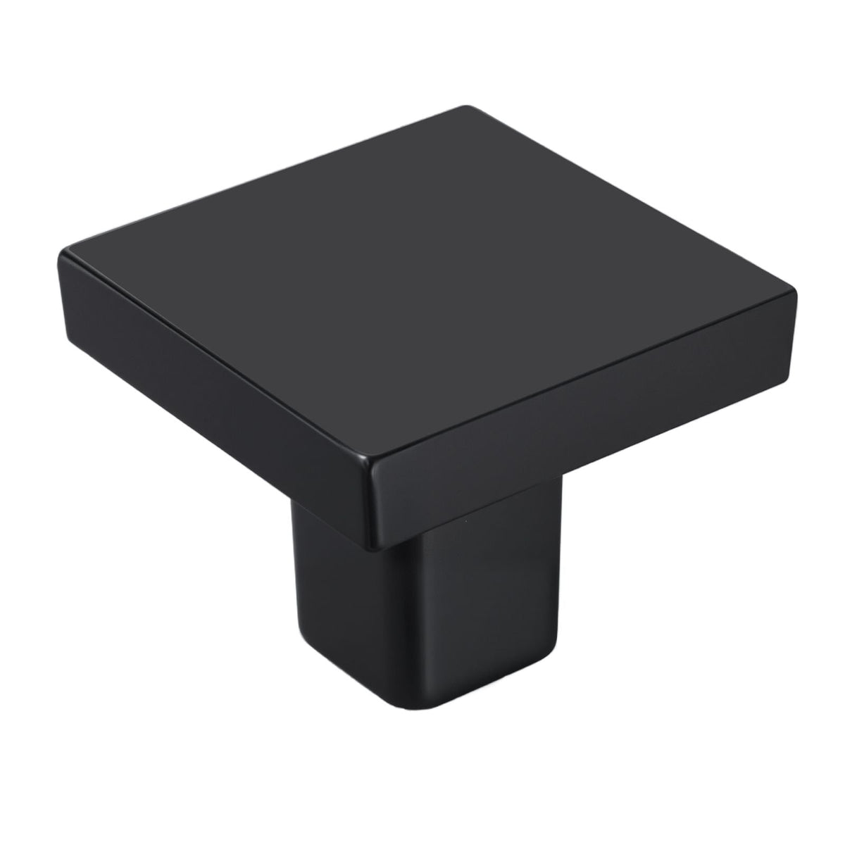 Cabinet Knobs, 10 Pack, 1.18 Inch Black Zinc Alloy Drawer Pulls & Door Handles, Square Kitchen Solid Knobs Dresser Handles, Cupboard Hardware with Screws for Bathroom Closet Cabinets Drawers