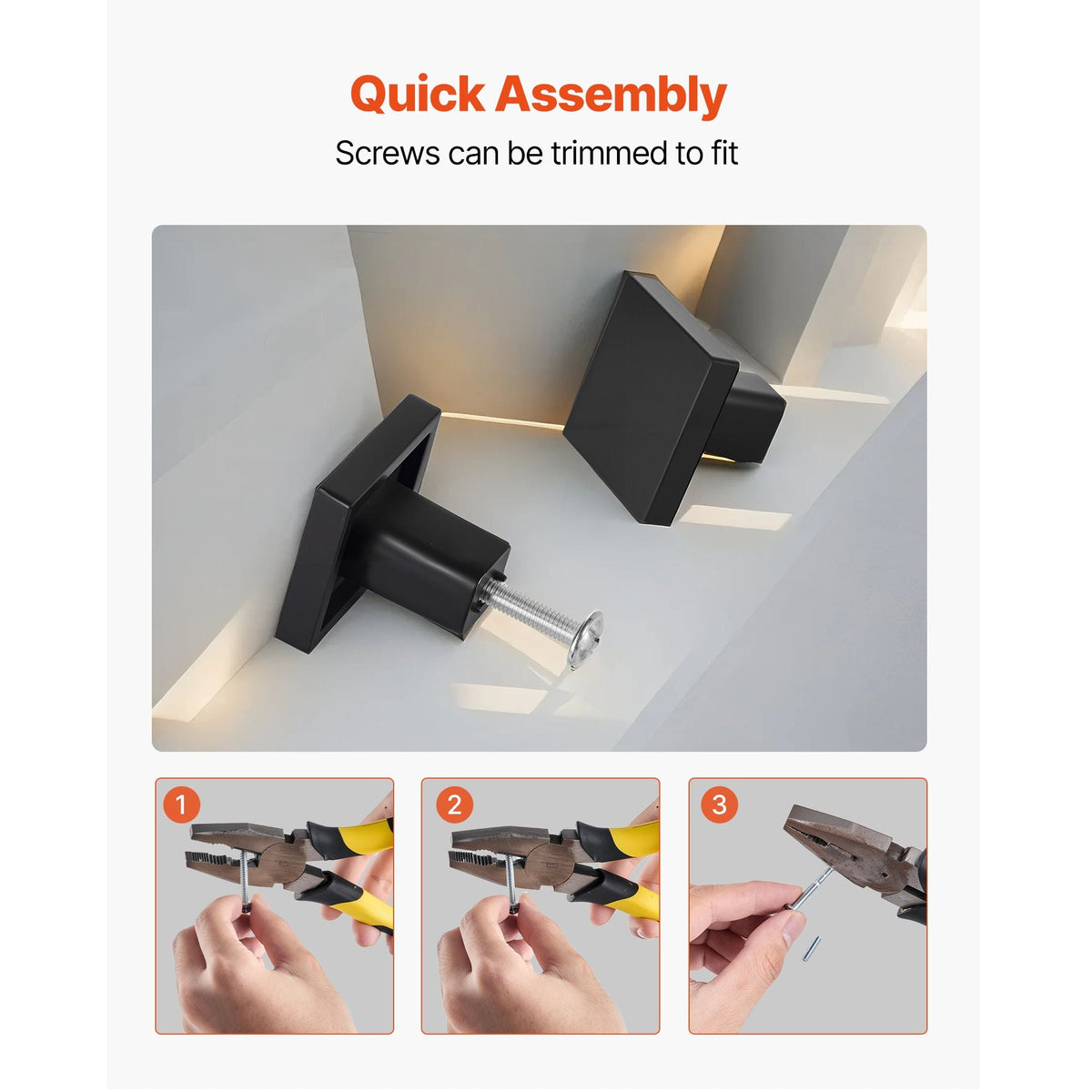 Cabinet Knobs, 10 Pack, 1.18 Inch Black Zinc Alloy Drawer Pulls & Door Handles, Square Kitchen Solid Knobs Dresser Handles, Cupboard Hardware with Screws for Bathroom Closet Cabinets Drawers