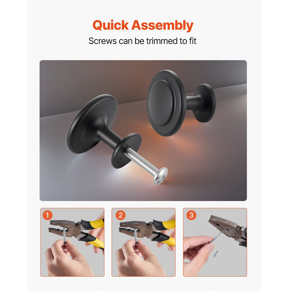 Cabinet Knobs, 30 Pack, 1.22 Inch Black Zinc Alloy Drawer Pulls & Door Handles, Mushroom Kitchen Solid Knobs Dresser Handles, Cupboard Hardware with Screws for Bathroom Closet Cabinets Drawers