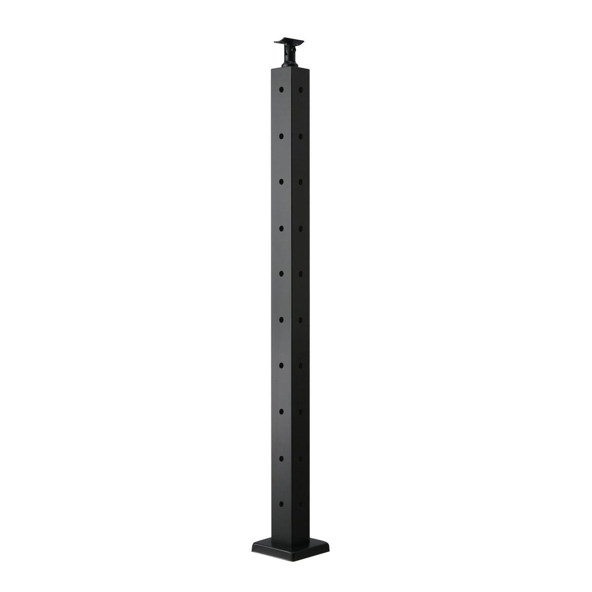 Cable Railing Post, 36x2x2 Inch Corner Railing Post, with L-Shaped Pre-Drilled Holes, Stainless Steel Cable Rail Post with Horizontal and Curved Bracket, 1-Pack, Black, 1JZLGZXHS914ZPBNY001V0