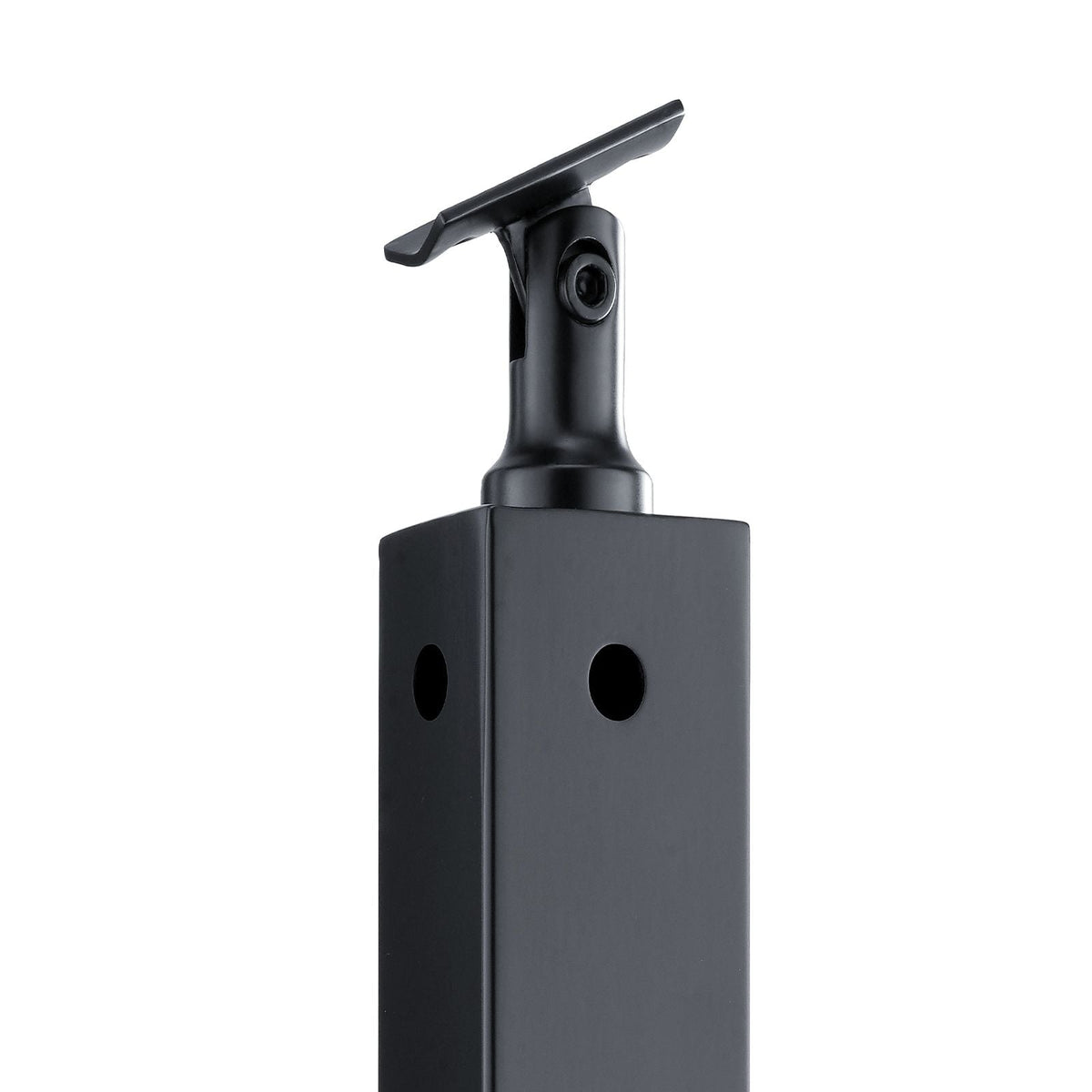 Cable Railing Post, 42x1x2 Inch Corner Railing Post, with L-Shaped Pre-Drilled Holes, Stainless Steel Cable Rail Post with Horizontal and Curved Bracket, 1-Pack, Black, 1JZLGZXHS10607YXO001V0