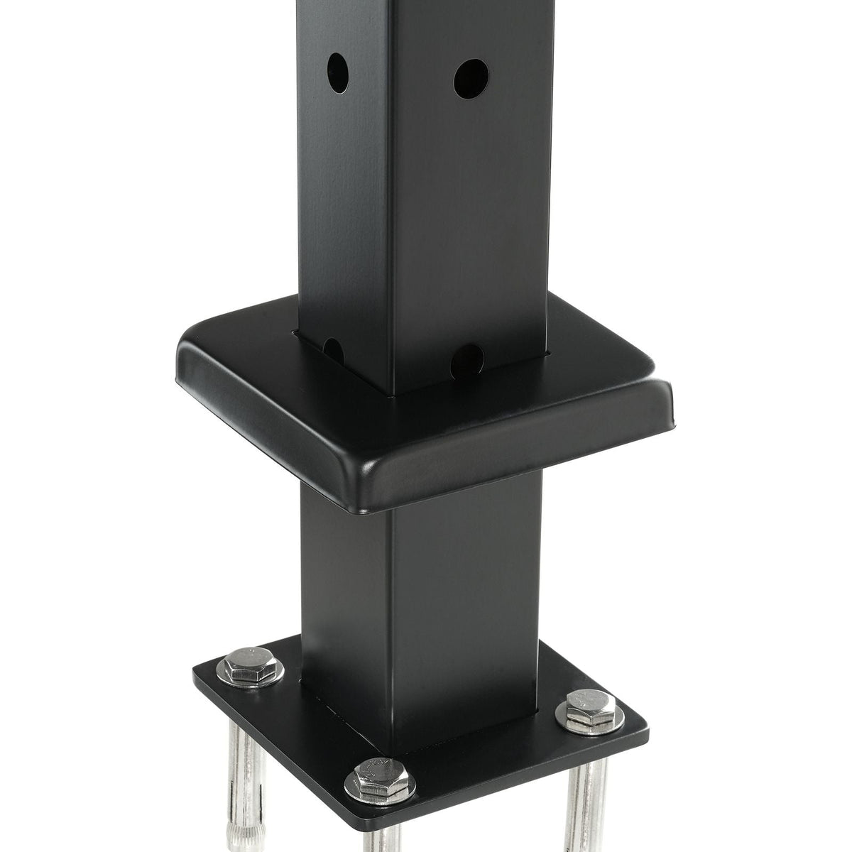 Cable Railing Post, 42x1x2 Inch Corner Railing Post, with L-Shaped Pre-Drilled Holes, Stainless Steel Cable Rail Post with Horizontal and Curved Bracket, 1-Pack, Black, 1JZLGZXHS10607YXO001V0
