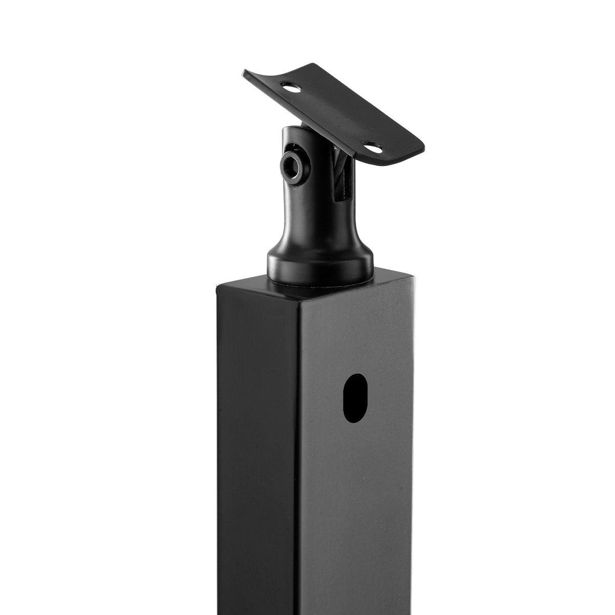 Cable Railing Post, 42x1x2 Inch Stair Railing Post, with Pre-Drilled 30° Angled Holes, Stainless Steel Cable Rail Post with Horizontal and Curved Bracket, 1-Pack, Black, 1JZLGZXHS106VRA3X001V0