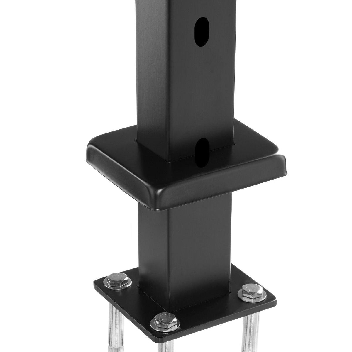 Cable Railing Post, 42x1x2 Inch Stair Railing Post, with Pre-Drilled 30° Angled Holes, Stainless Steel Cable Rail Post with Horizontal and Curved Bracket, 1-Pack, Black, 1JZLGZXHS106VRA3X001V0