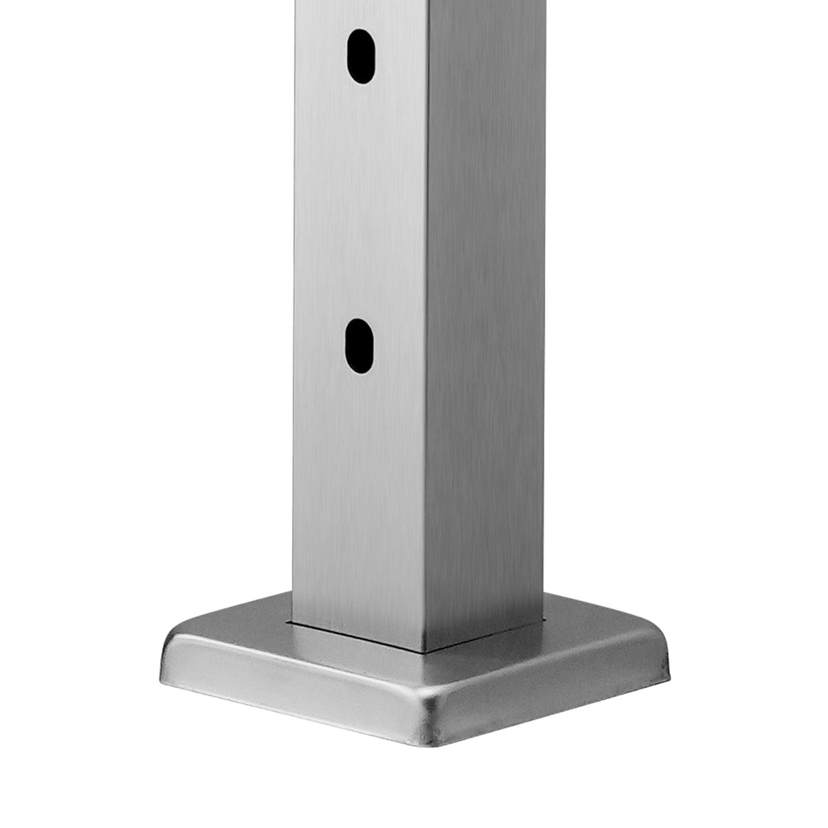 Cable Railing Post, 42x2x2 Inch Stair Railing Post, with Pre-Drilled 30° Angled Holes, Stainless Steel Cable Rail Post with Horizontal and Curved Bracket, 1-Pack, Silver, 1JZLGZXYS1062TLWC001V0