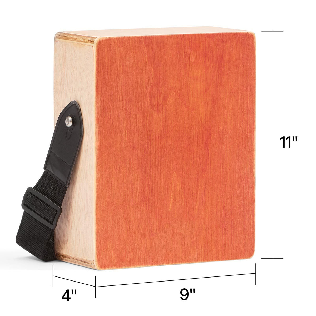 Cajon Box Drum Wood Percussion Instrument with Guitar Strings Travel Bag Strap