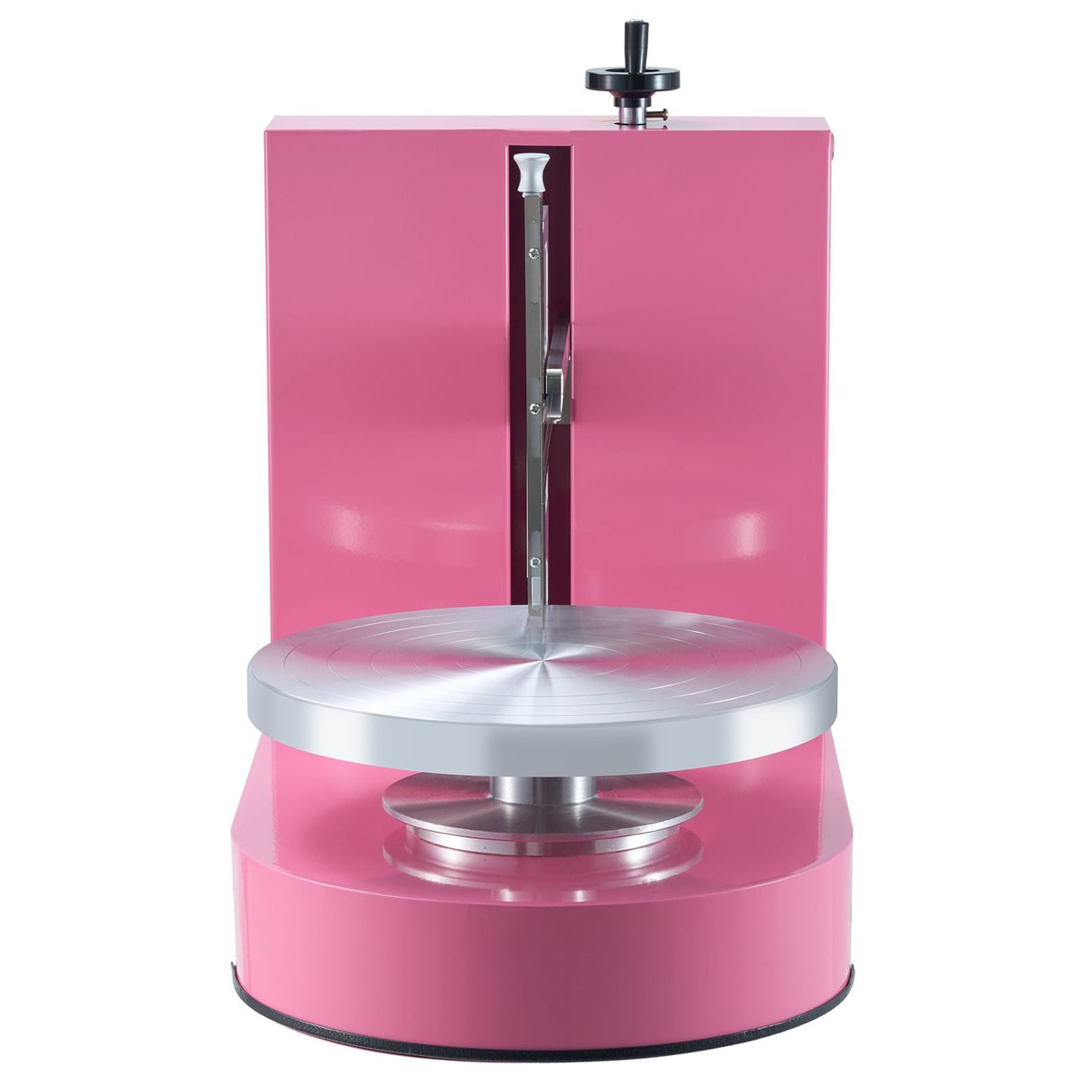 Cake Decorating Machine, Cake Cream Spreading Coating Smearing Machine, Low Noise Cake Frosting Machine, Turntable with Adjustable Scraper, for 6" to 14" Cake, 25-320RPM Rotating Speed, Pink