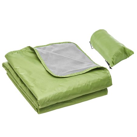 Camping Blanket, Large Warm Wearable Stadium Blanket, Waterproof & Windproof, Polyester Fleece, Flame Retardant, Great for Outdoors, Picnics, Hiking, Sports Events, Travel, 79" x 59", Army Green