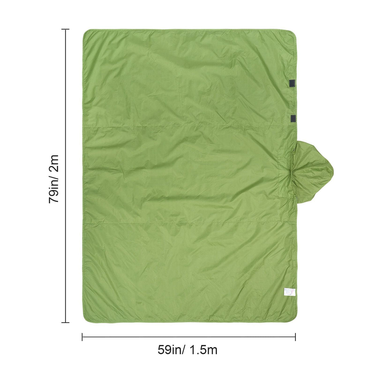 Camping Blanket, Large Warm Wearable Stadium Blanket, Waterproof & Windproof, Polyester Fleece, Flame Retardant, Great for Outdoors, Picnics, Hiking, Sports Events, Travel, 79" x 59", Army Green