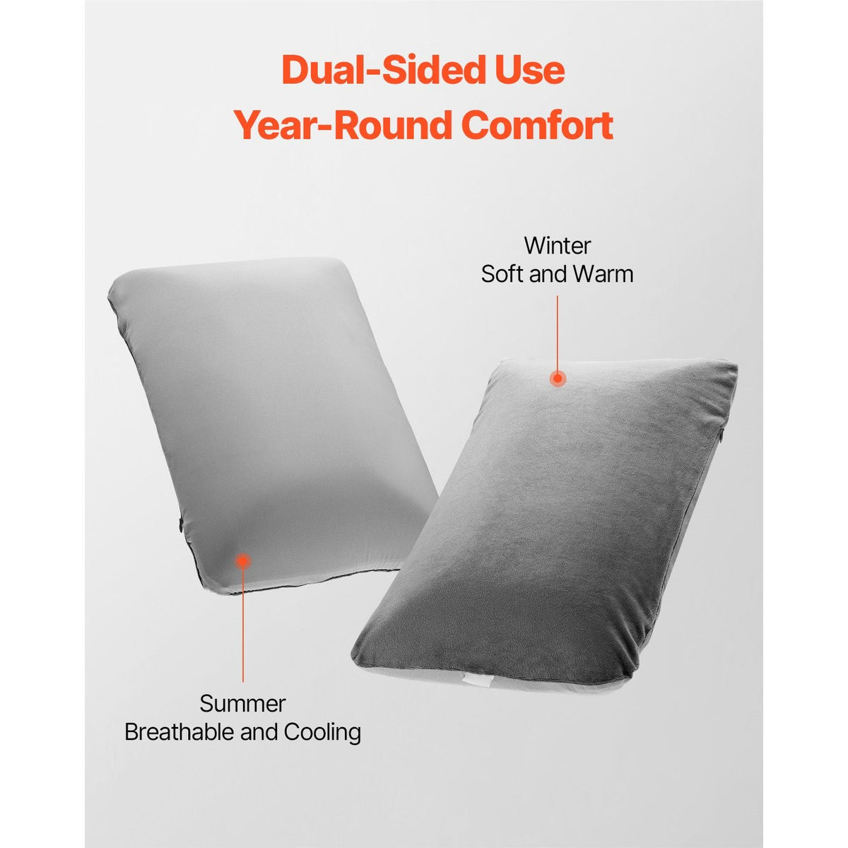 Camping Pillow, Memory Foam Travel Pillow with Double-Sided Cover, Portable Backpacking Pillows with Removable & Washable Cover and Storage Bag, Perfect for Camping, Air Travel, Hiking, Office
