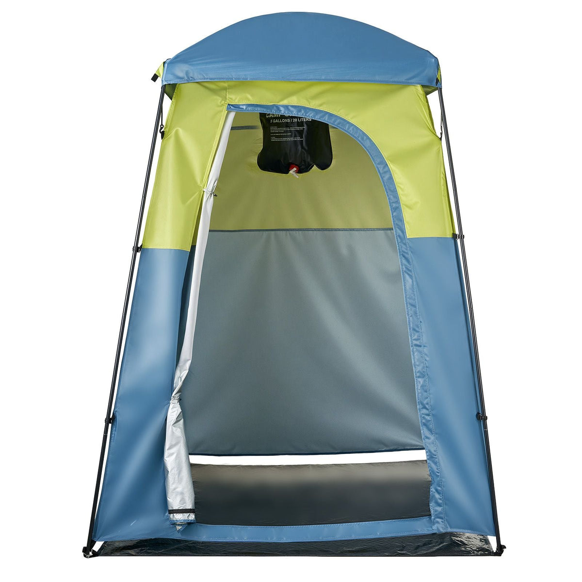 Camping Shower Tent, 1 Room, Portable Privacy Tent Changing Room with Shower Bag, Ground Stakes, Ropes, Carry Bag, and Support Poles, 150D Oxford Fabric with Silver Coating, for Camping, Fishing